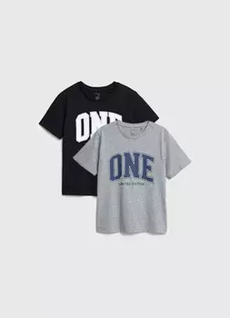 Футболки для мальчиков, 2 шт., Черный