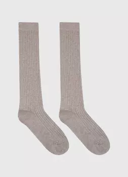 Гольфы в рубчик, Бежевый