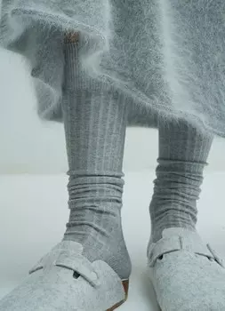 Гольфы в рубчик, Серый