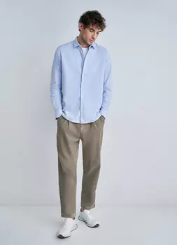 Хлопковая рубашка, Голубой