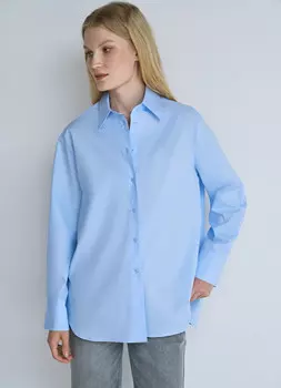 Хлопковая рубашка, Голубой