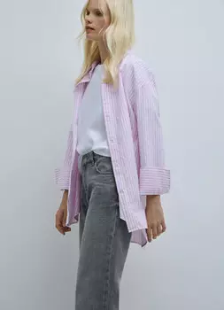 Хлопковая рубашка, Розовый