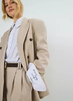 Хлопковая рубашка с вышивкой O'STIN x Яндекс Книги, Белый