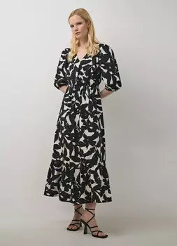 Хлопковое платье А-силуэта, Белый