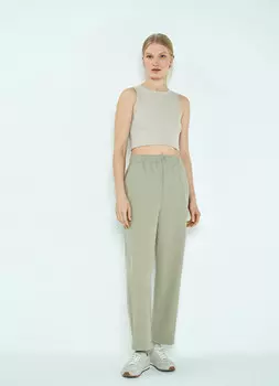 Хлопковые брюки Balloon с эластичным поясом, Зеленый