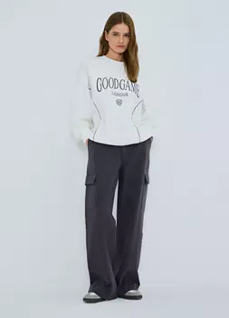 Хлопковые брюки карго, Серый