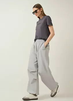 Хлопковые брюки-парашюты, Белый