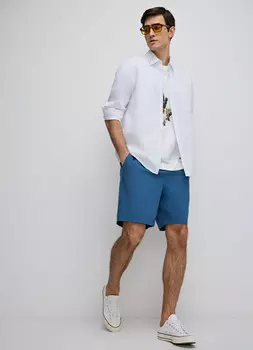 Хлопковые шорты, Голубой