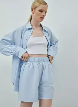 Хлопковые шорты, Голубой