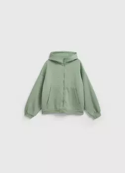 Худи на молнии для девочек, Зеленый