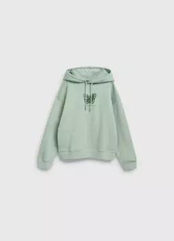 Худи с принтом для девочек, Зеленый