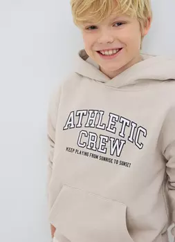 Худи с принтом для мальчиков, Бежевый