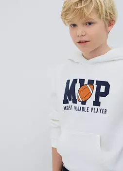 Худи с принтом для мальчиков, Бежевый