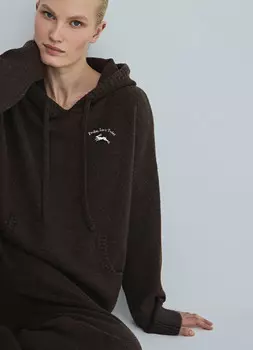 Худи с вышивкой, Коричневый