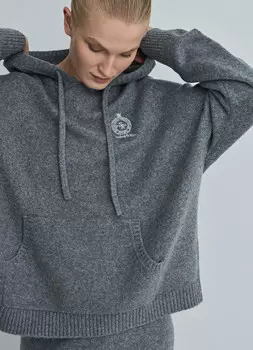 Худи с вышивкой, Серый