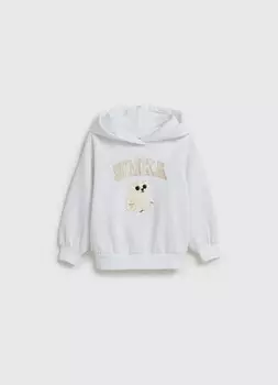Худи с вышивкой «Умка» для девочек O'STIN x Союзмультфильм, Белый