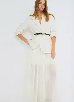 Юбка из шифона, Бежевый