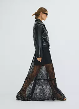 Юбка макси из кружева, Черный