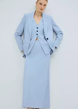 Юбка макси из поливискозы, Голубой