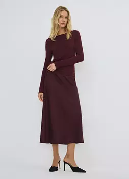 Юбка макси из сатина, Фиолетовый