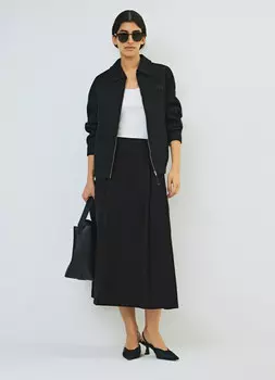 Юбка миди А-силуэта, Черный