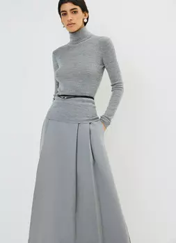 Юбка миди А-силуэта, Серый