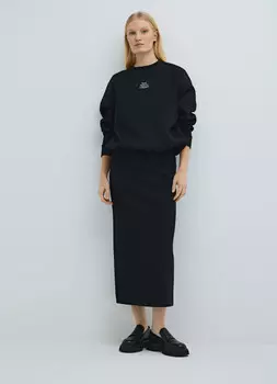 Юбка миди прямого кроя, Черный
