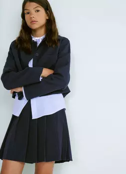 Юбка мини в складку для девочек, Синий