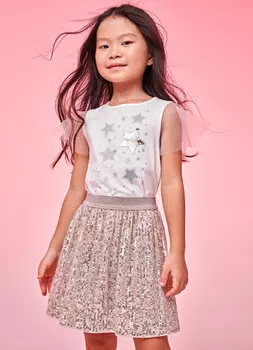 Юбка с пайетками для девочек, Золотой