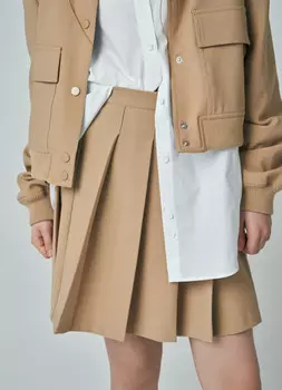 Юбка в складку для девочек, Бежевый