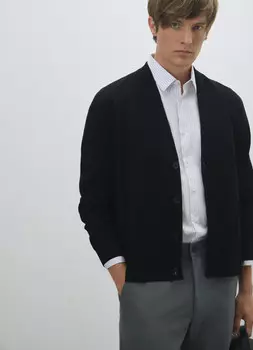 Кардиган из шенилла, Черный