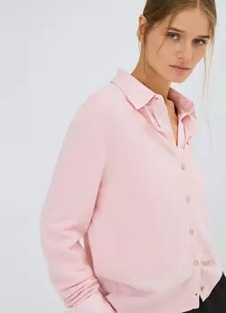 Кардиган из шерсти и кашемира, Розовый