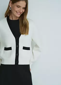 Кардиган на пуговицах, Белый