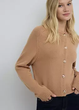 Кардиган на пуговицах, Бежевый