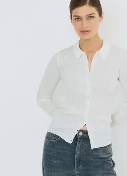 Кардиган в рубчик, Белый