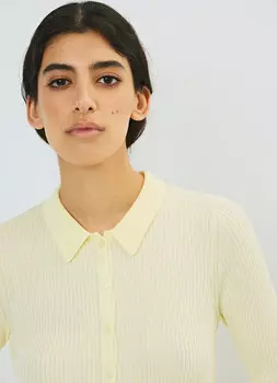 Кардиган в рубчик, Желтый