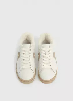 Кеды из натуральной кожи с мехом, Белый