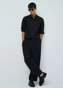 Классическая рубашка из хлопка, Черный