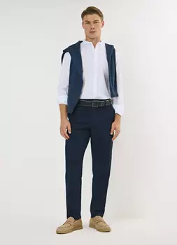 Классическая рубашка с воротником мао, Белый