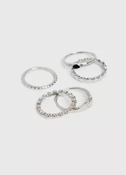 Кольца для девочек, 5 шт., Серебряный