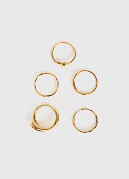 Кольца в наборе, 5 шт., Золотой