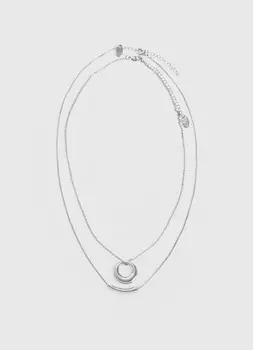 Колье, 2 шт., Серебряный