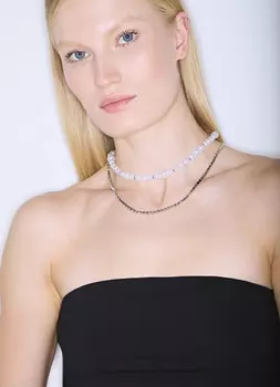 Колье, 2 шт., Серебряный