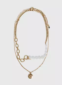 Колье, 2 шт., Золотой