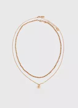 Колье, 2 шт., Золотой