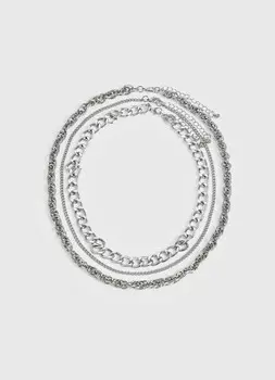 Колье, 3 шт., Серебряный