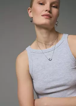 Колье с подвеской Love, Серебряный