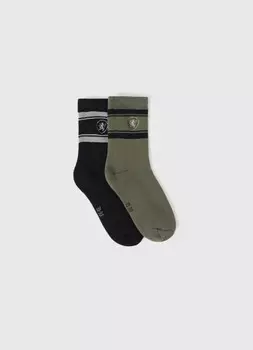 Комплект махровых носков для мальчиков, 2 пары, Черный