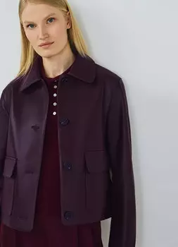 Короткая куртка из искусственной кожи, Фиолетовый