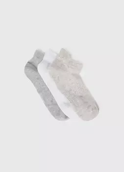Короткие фитнес-носки, 3 пары, Серый